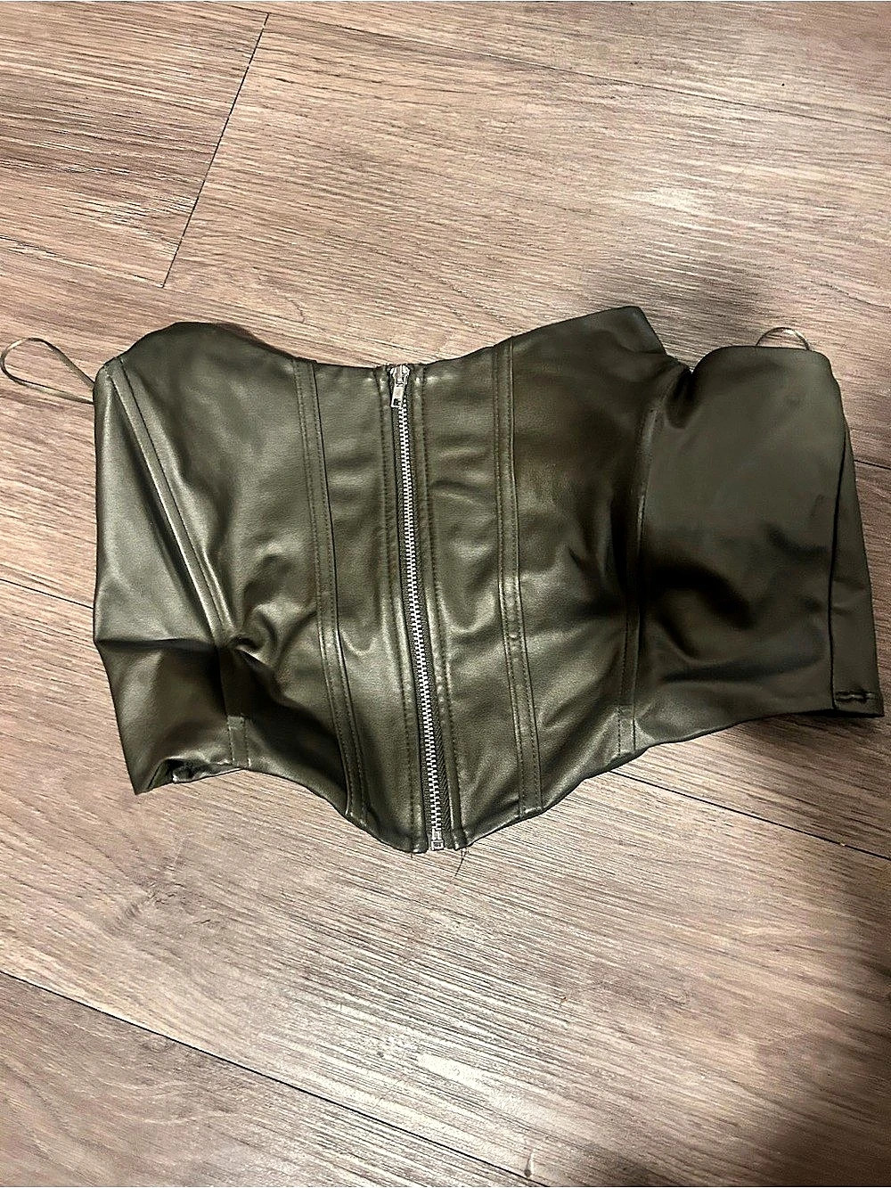 Green Corset Crop Top Like New